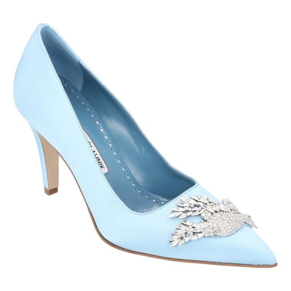 Manolo Blahnik Palos 090 Pump Blue - Picture 2 of 6